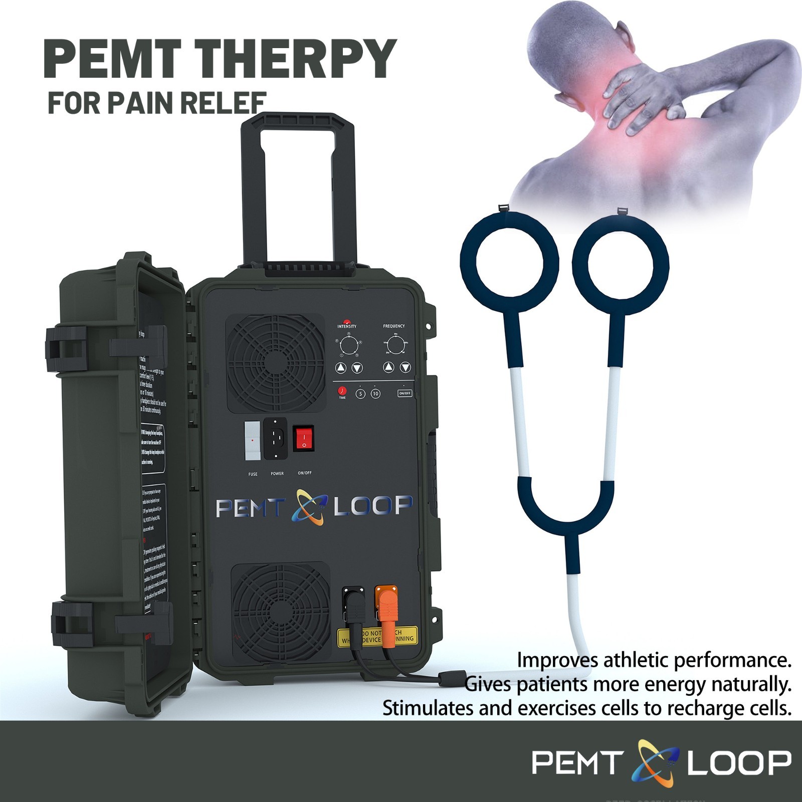PEMF Pulsed Eletromagnetic Feild Sport Injury Pain Therapy Machine PMST Loop