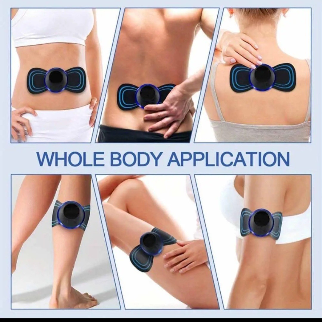 Black/Blue Cordless Mini Massager with LED Display for Back, Neck, Shoulder