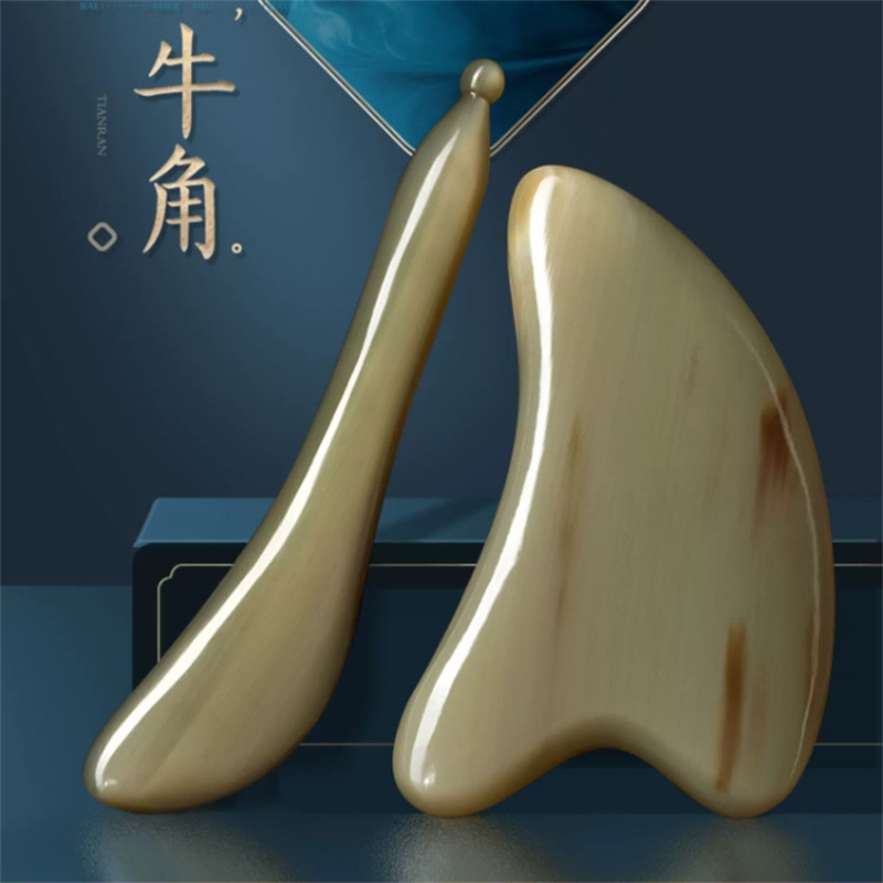 Natural White Buffalo Horn Gua Sha 刮痧 Board Beauty Health Massager Tools Gifts