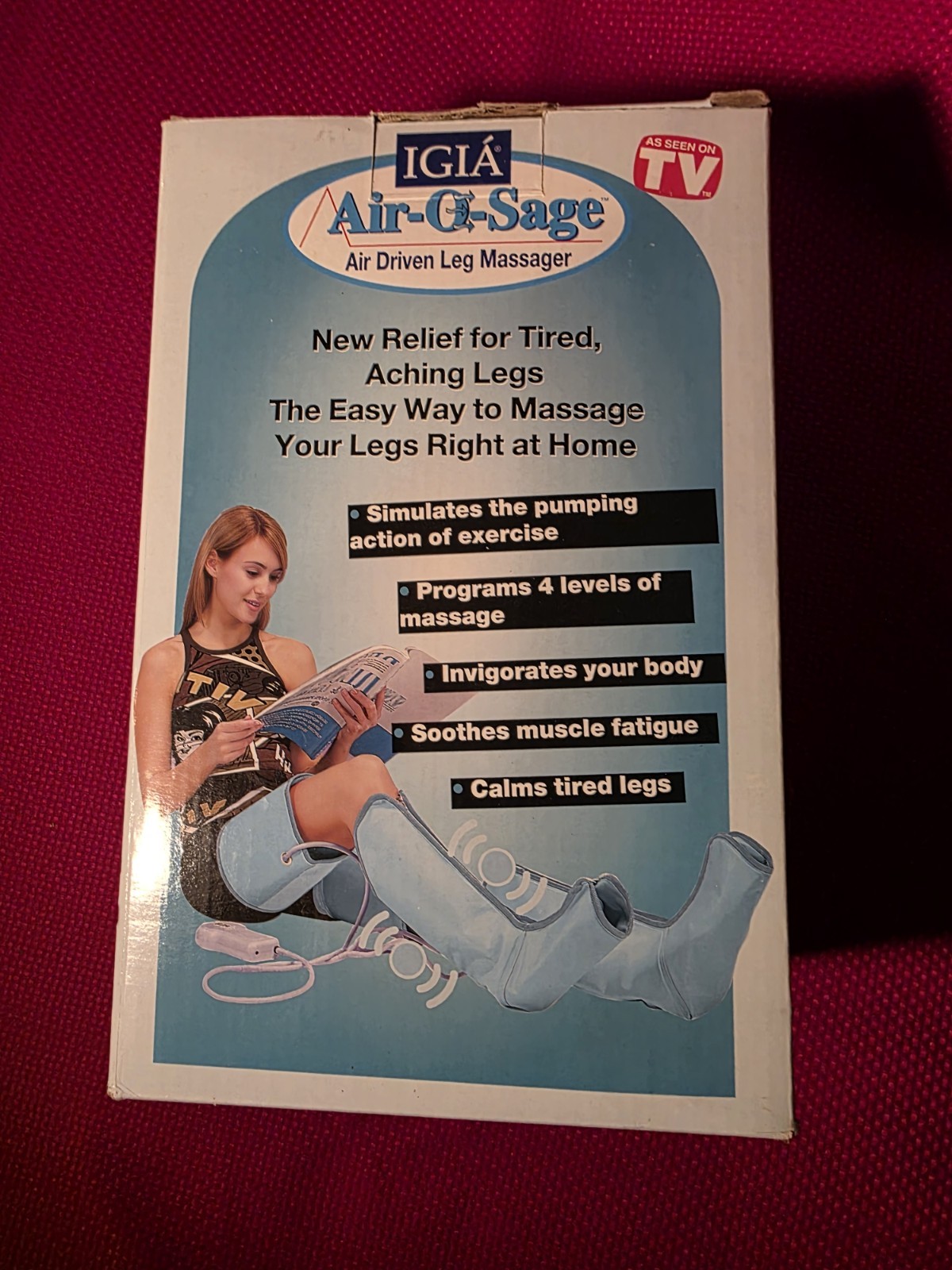 Air-O-Sage Air Driven Leg Massager for Circulation and Pain Relief Adjustable