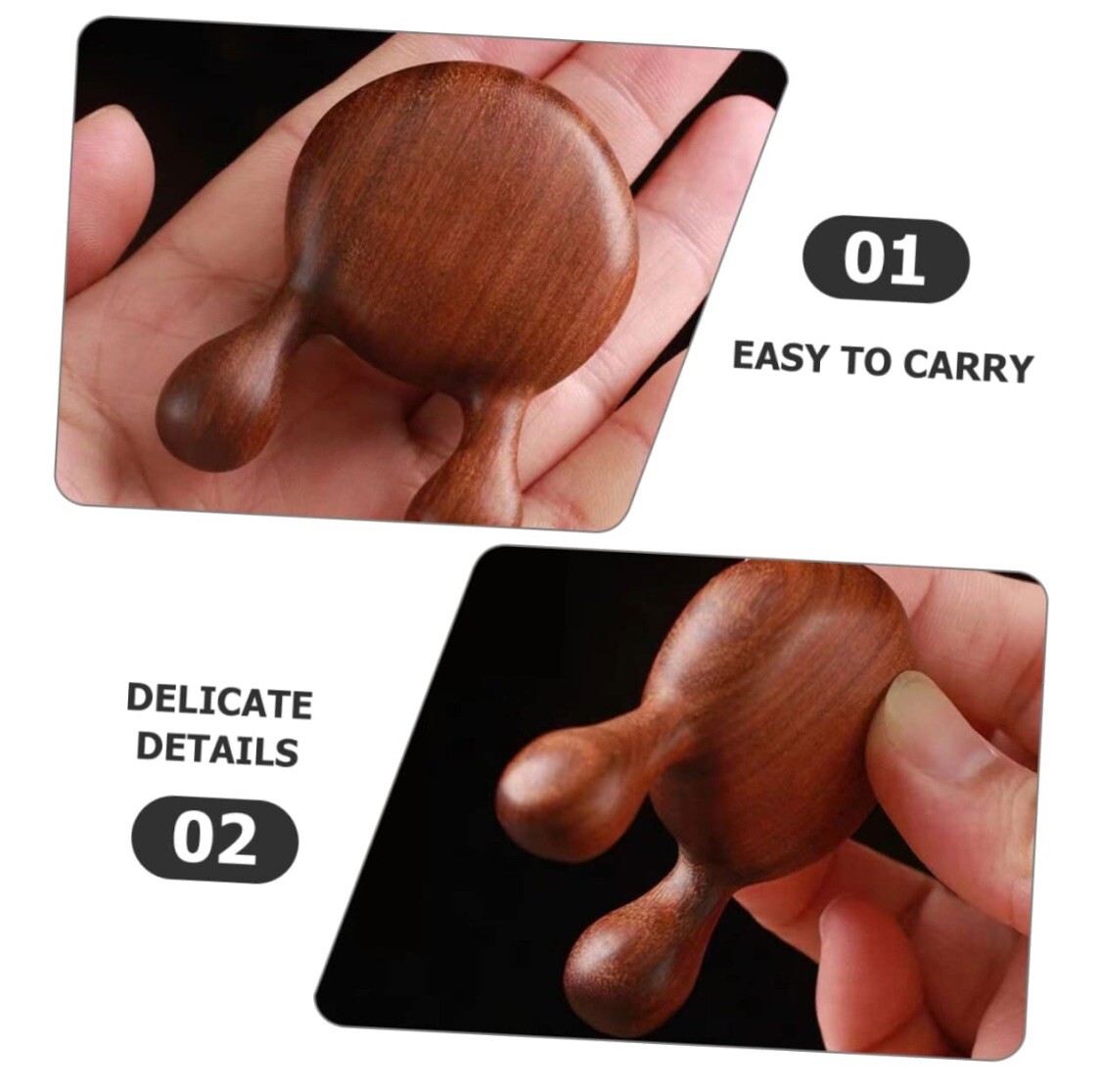 2PC Sandalwood Nose Shaper Facial Hair Skin Massage Lifter Wood Therapy Massager