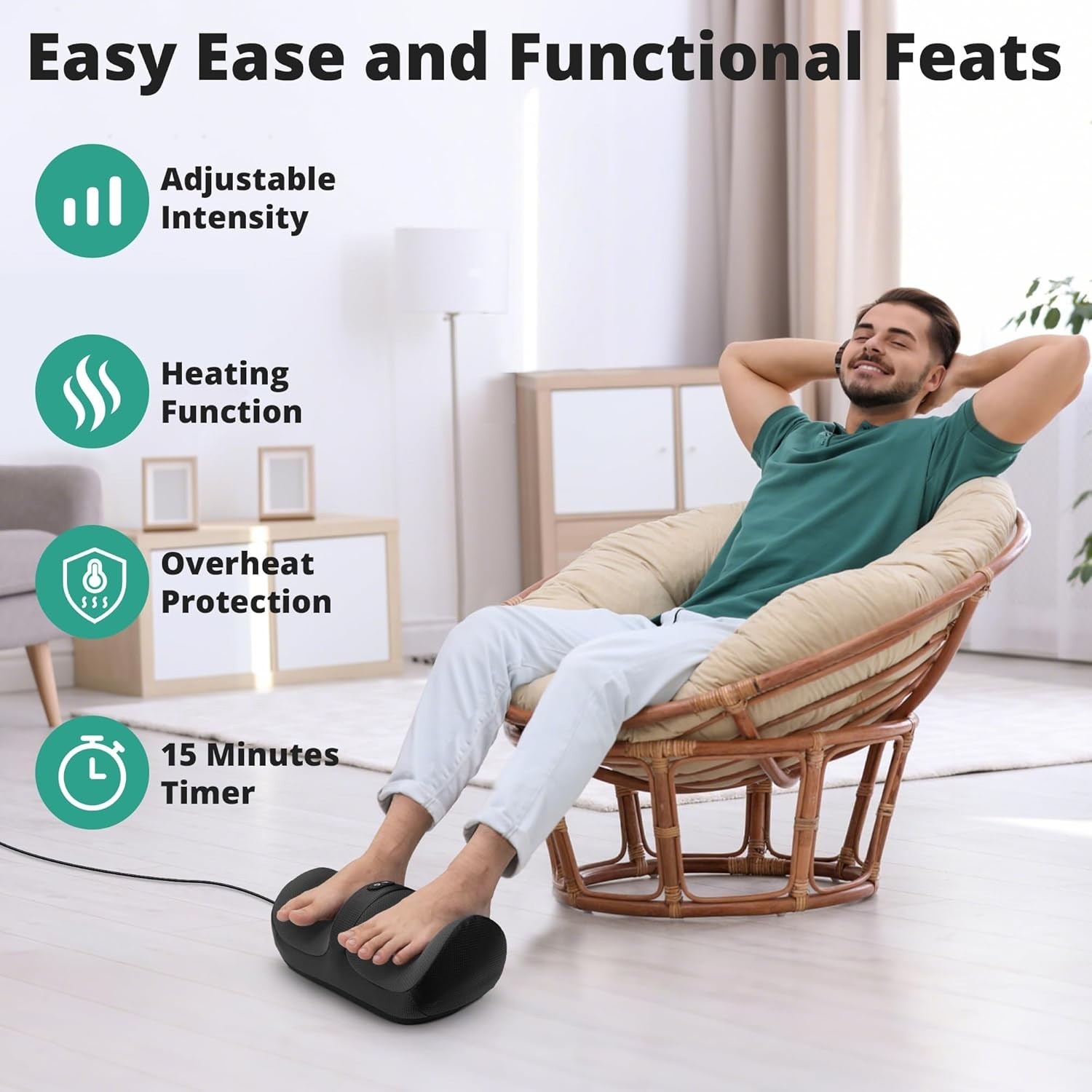 Multi-Function Foot Massager with Auto Shut-Off – Relaxation Therapy Device