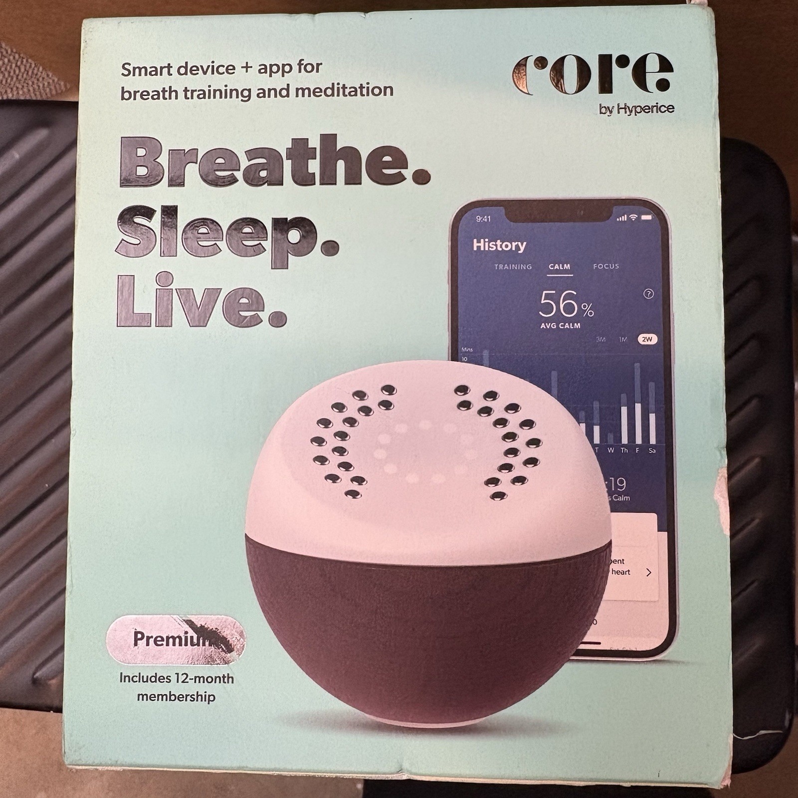 Hyperice Core Premium Smart Meditation Trainer And Breath Trainer NIB
