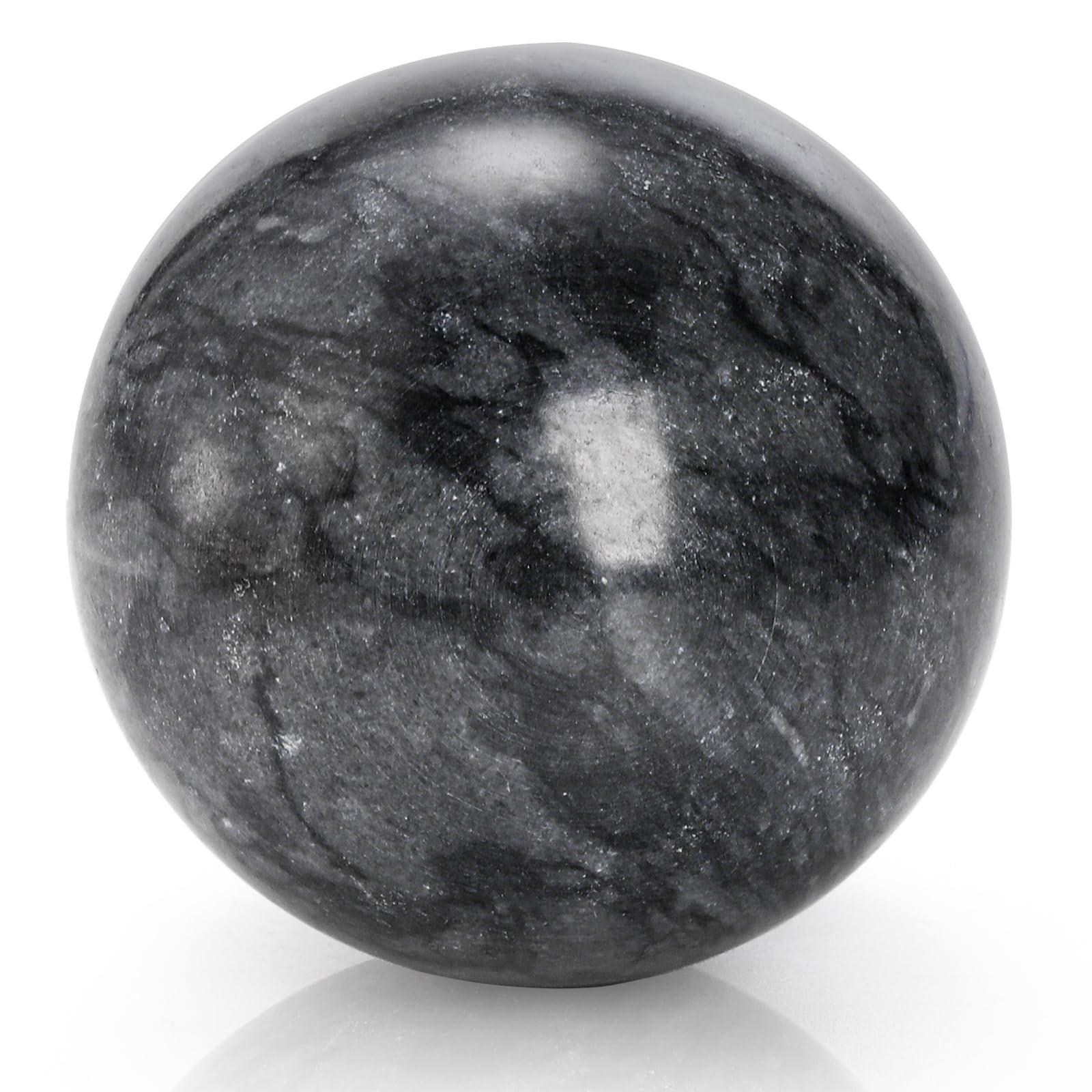 Lyellfe Set of 4 Marble Stone Baoding Balls 2 Inch Meditation Balls with Box