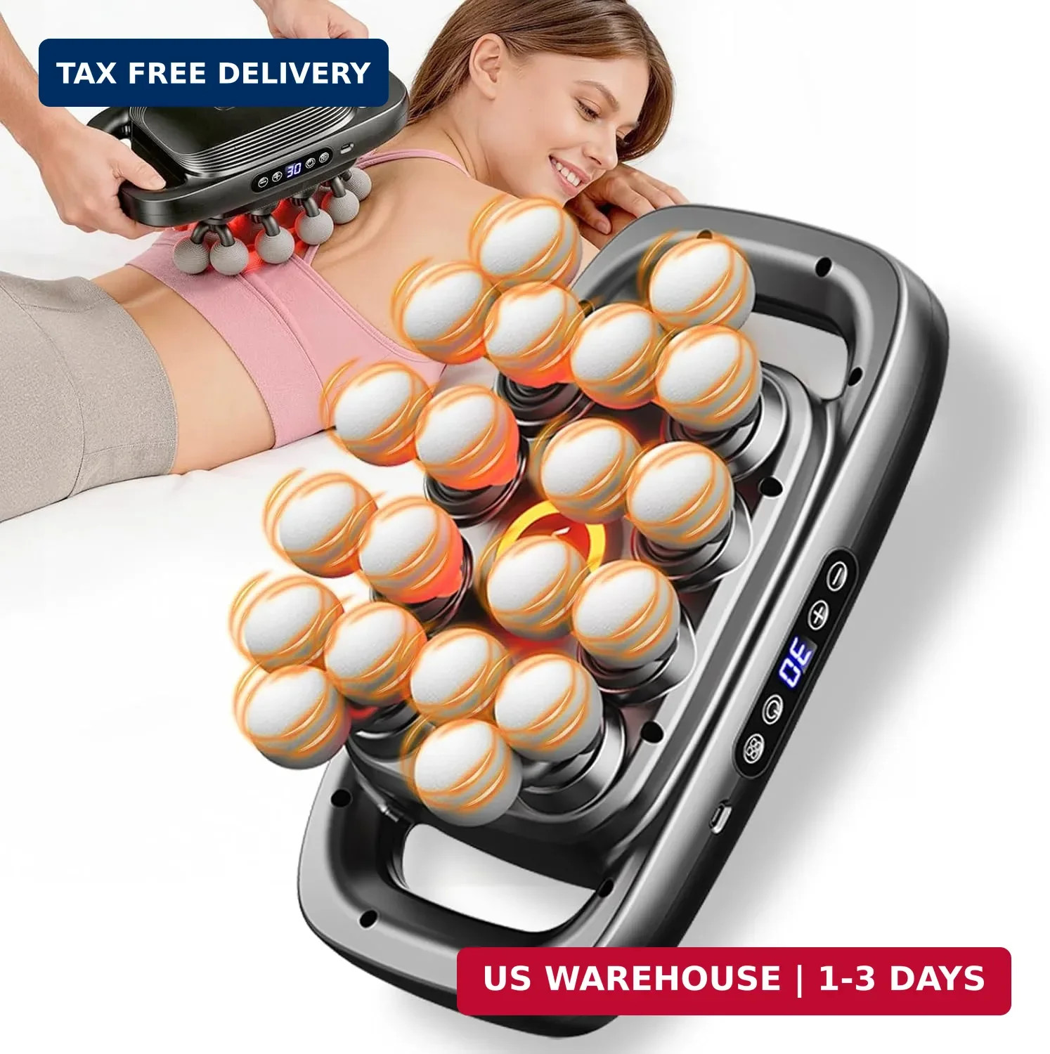 20 Head Massage Gun, Deep Tissue Percussion Back Massager for Pain Relief, Power