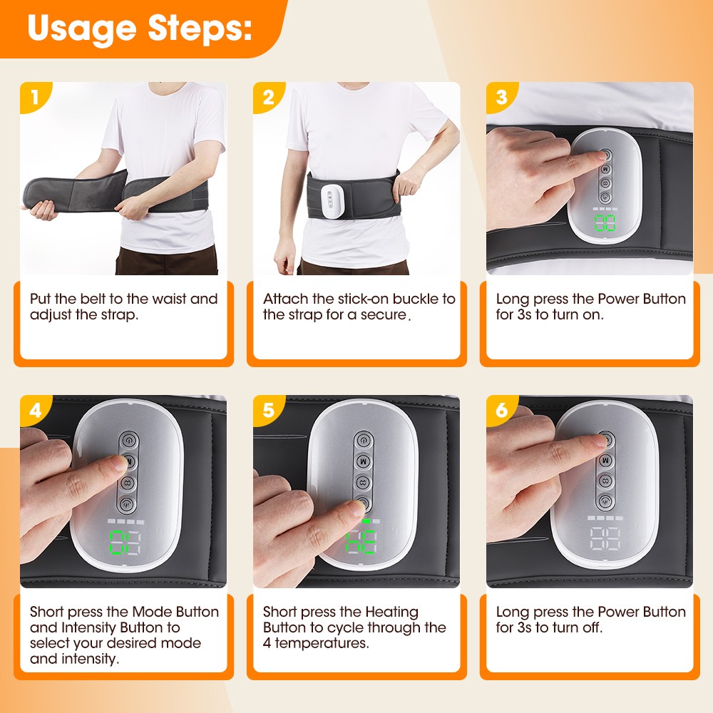 Airbag Compression Waist Massage Belt Lumbar Support for Lower Back Pain Relief