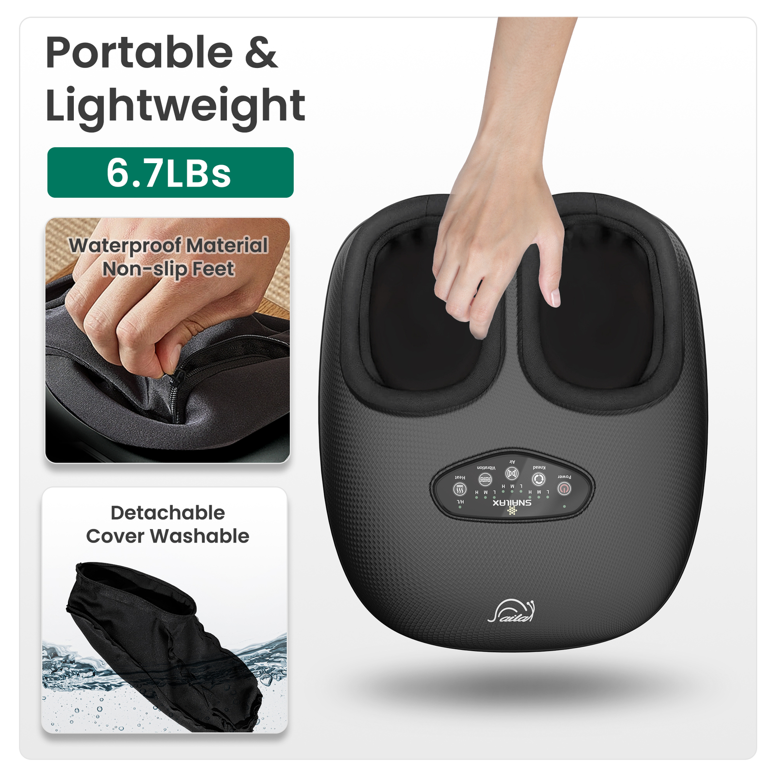 Shiatsu Foot Massager with Heat, Deep Kneading, Air Compression, Remote Control
