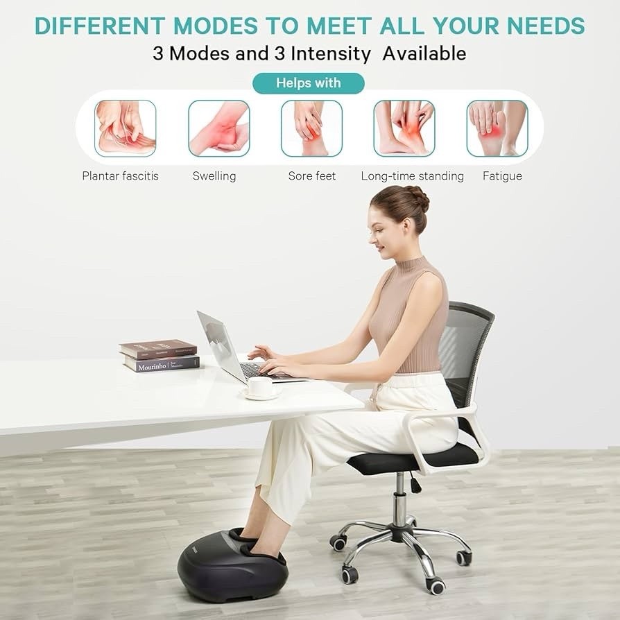 KNQZE Foot Massager Deep Kneading Shiatsu Foot Massager Machine w Heat No Remote