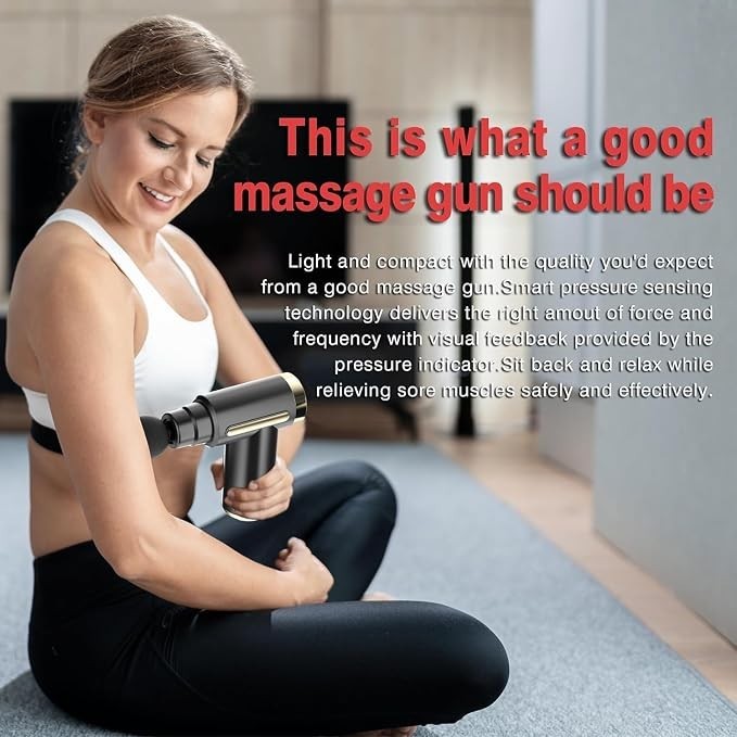 Jancane Mini Massage Gun, Deep Tissue Muscle Massager with 6 Speeds & 4 Heads,