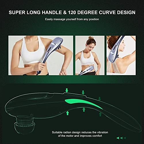 Handheld Deep Tissue Neck Back Electric Massager for Shoulder, Waist, Leg, 3700