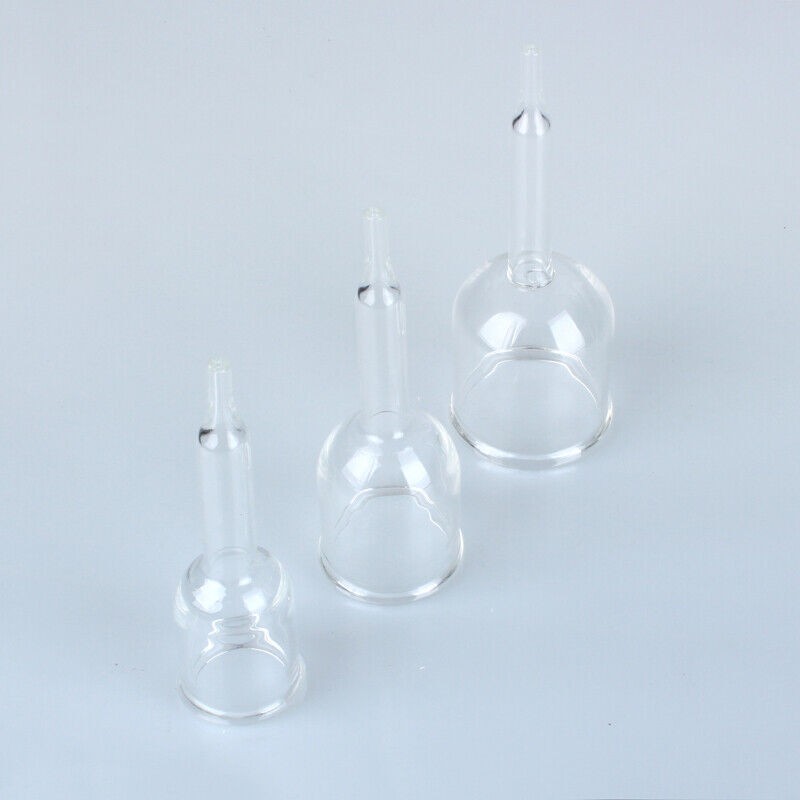 3Piece Replacement Glass Cupping Cups For Vacuum Suction Therapy Massage Machine