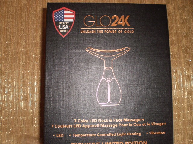 Glo24K 7 Color LED Neck and Face Beauty Massager Device Ltd.Ed $199