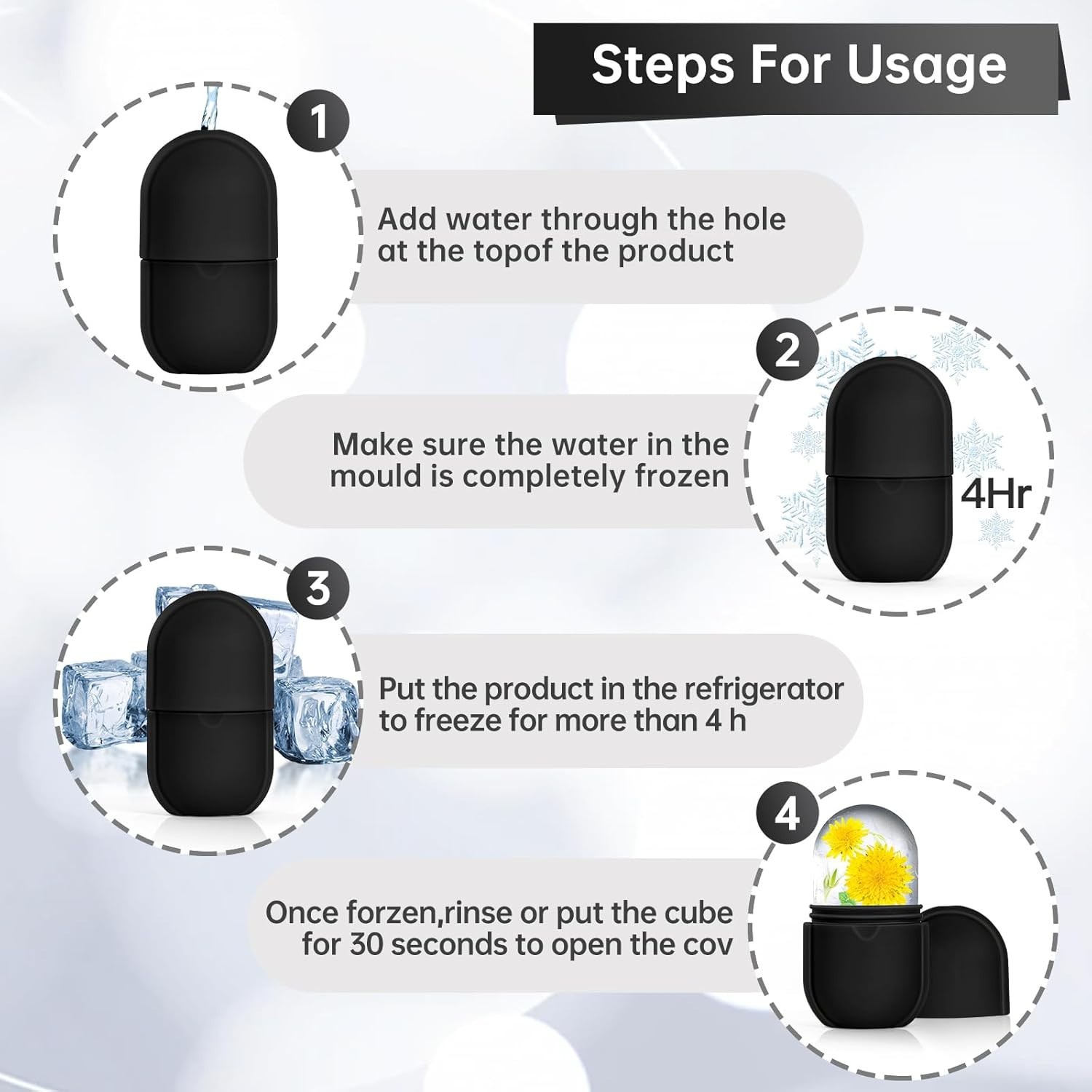 Ice Face Roller Silicone Skin Care Massager for Puffy Eyes and Face Beauty Tool