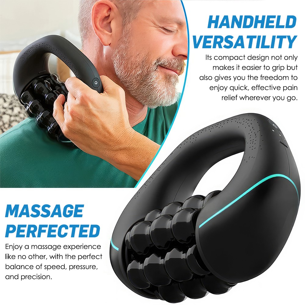 Electric Handheld Rolling Percussive Massager USB Body Deep Tissue Muscle Roller
