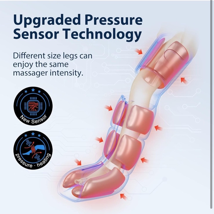 Cincom CM-078A Black Corded Electric Air Compression Leg Massager With Heat