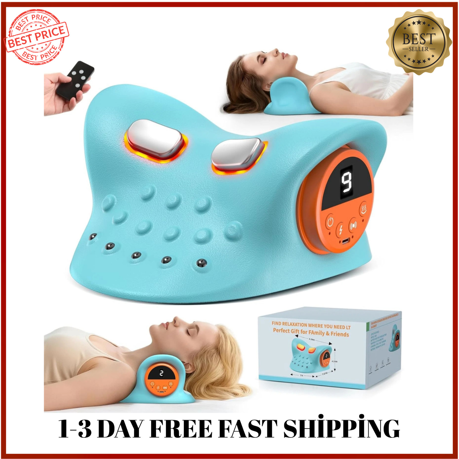 Neck Massager 2026, 4-In-1 Neck & Shoulder Massager with Multi-Directional Stret