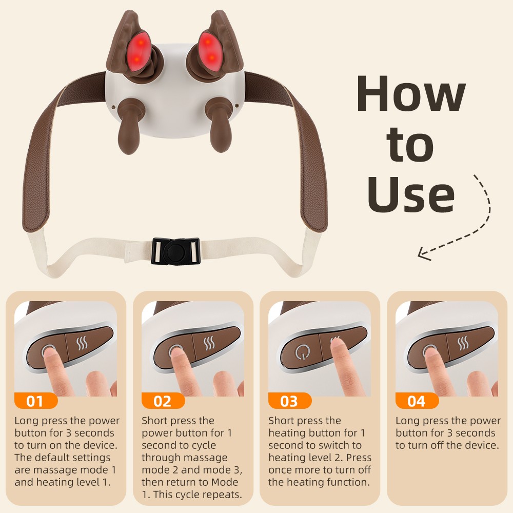 Neck Shoulder Massager with Heat Simulated Human Hand Cervical Trapeziu Massager