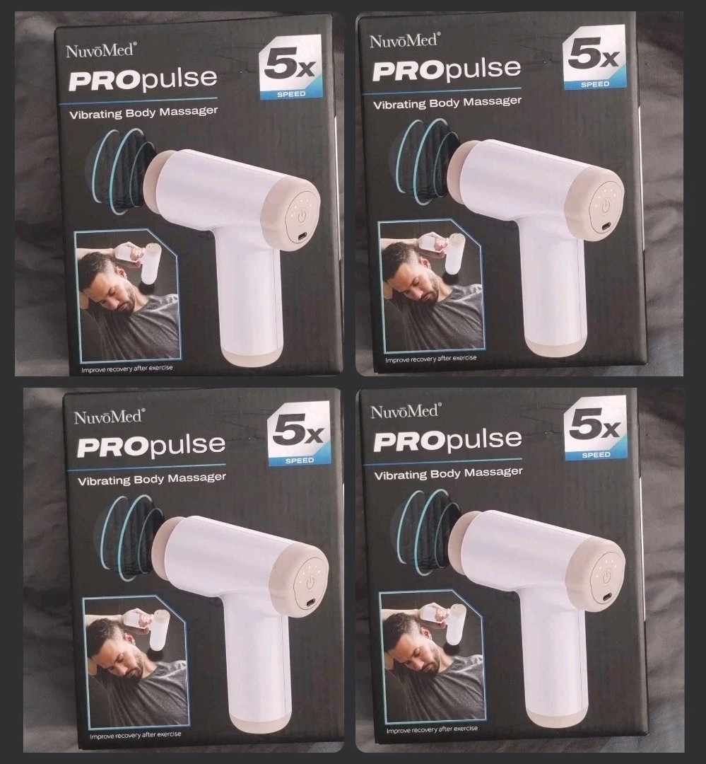 (4) NuvoMed PROpulse Vibrating Body Massager 5 Speeds Rechargeable Battery USB