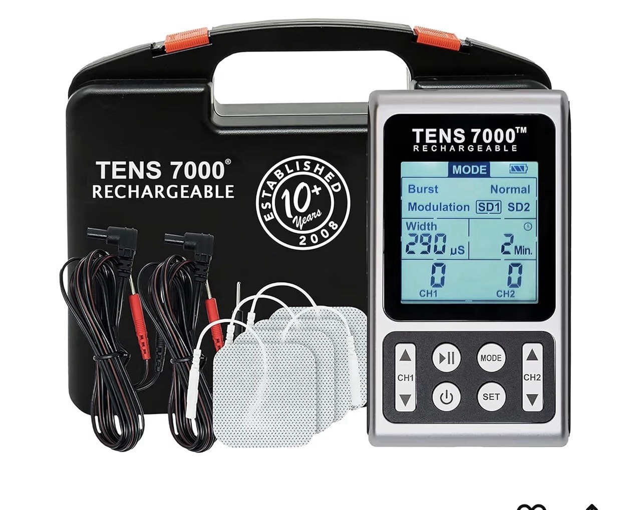💫-51. TENS 7000 2nd Edition Digital TENS Unit with Accessories