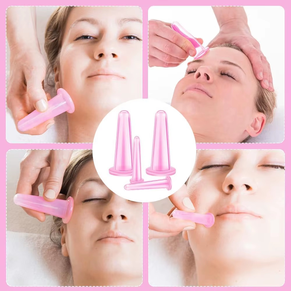 4Pcs Silicone Massage Body Cups Vacuum Cupping Face Skin Lifting Body Facial Cup