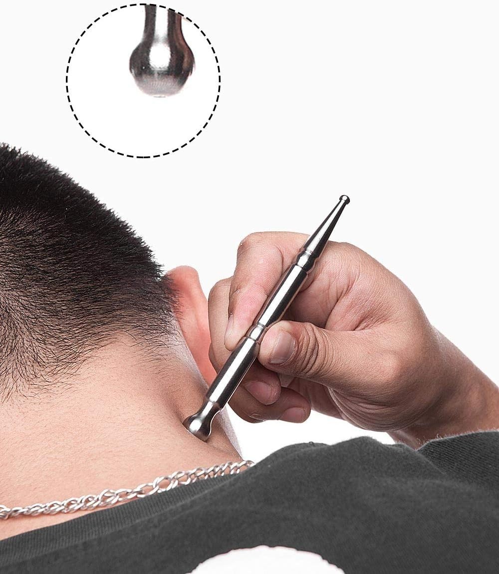 Silver Stainless Steel Acupressure Pen – Effortless Pain Relief and Relaxation