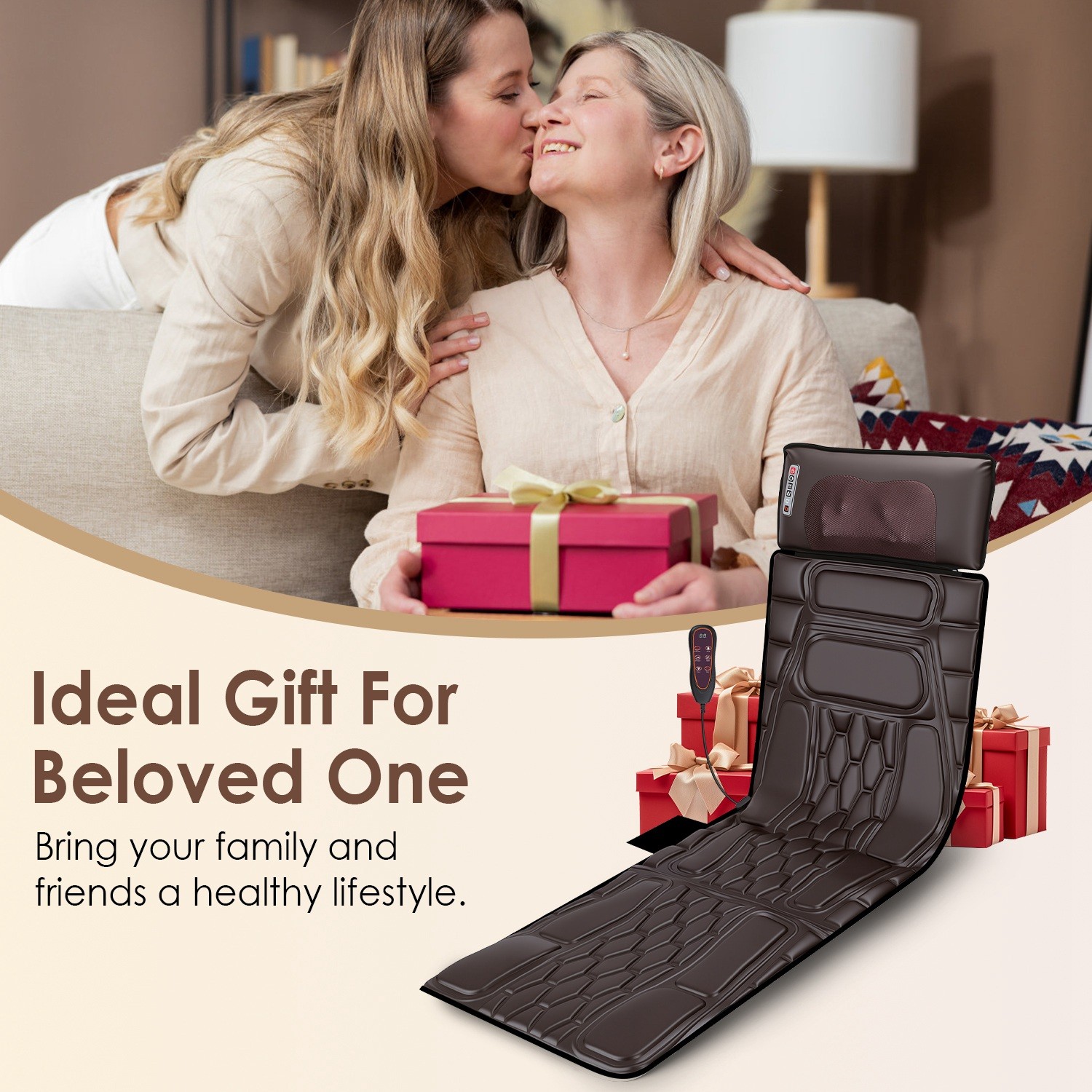 PU Leather Full Body Massage Mat Complete with Shiatsu for Reclining Chair