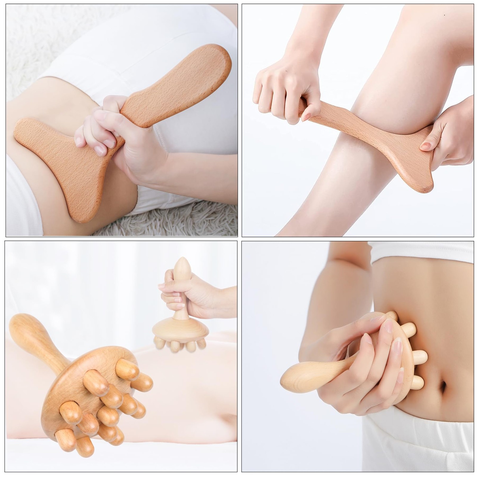 Komogir Wood Therapy Massage Tools 5-in-1 17.3 x 6.3 x 4 Inch, Kit03-5 in 1