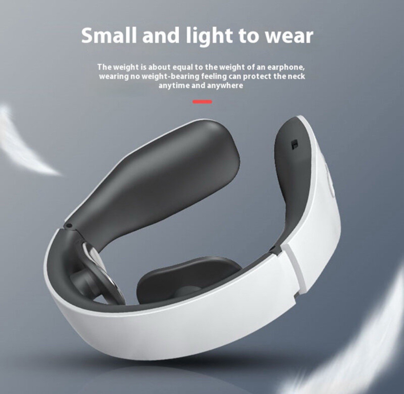 Remote Pulse & Hot Compress Neck Massager, White/Gray, Lightweight