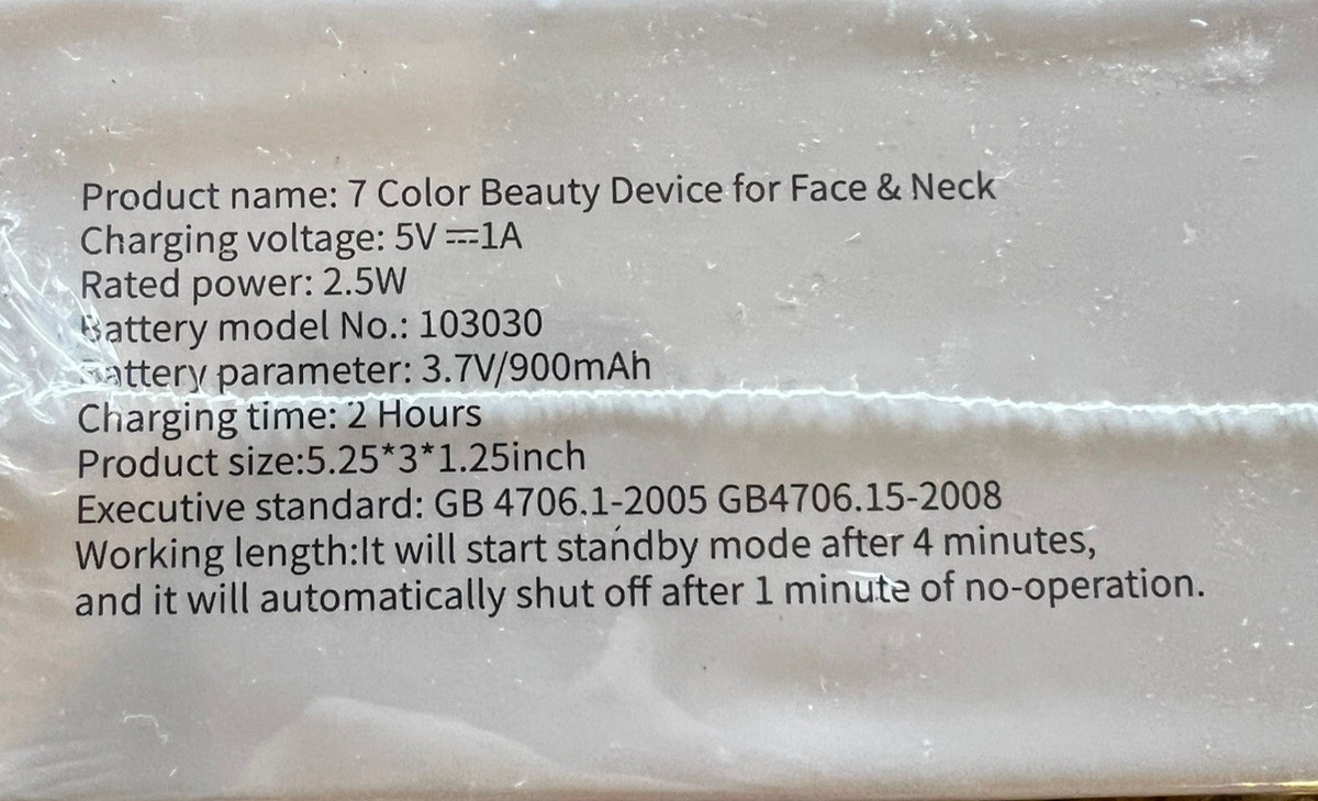 7 Color Beauty anti-age Device Face & Neck Rechargeable White Red Light Therapy