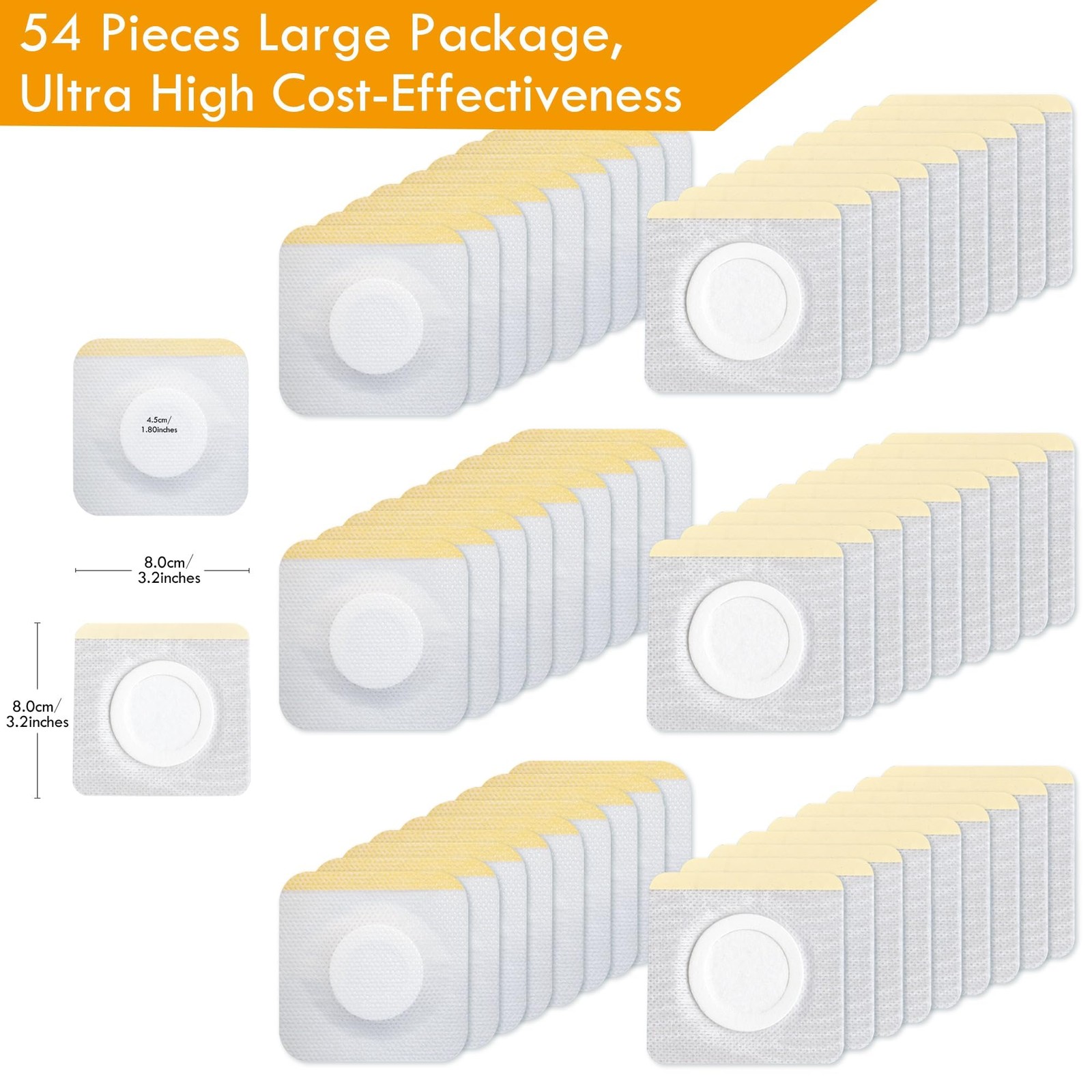 54 Pack Disposable Castor Oil Pack Wrap for Belly Button, 3.2 Inches Castor O…