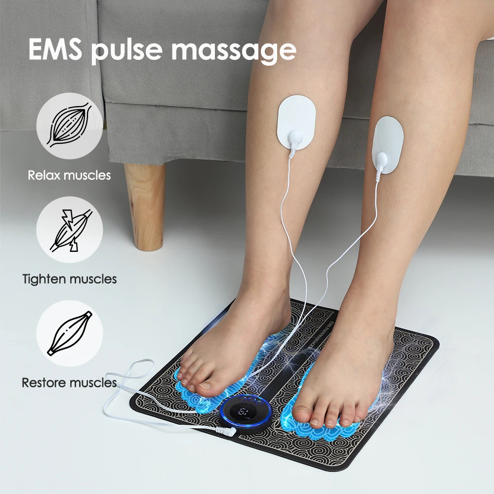 Electric Foot Massager with Remote Control, 8 Modes 19 Levels TENS Foot Pad