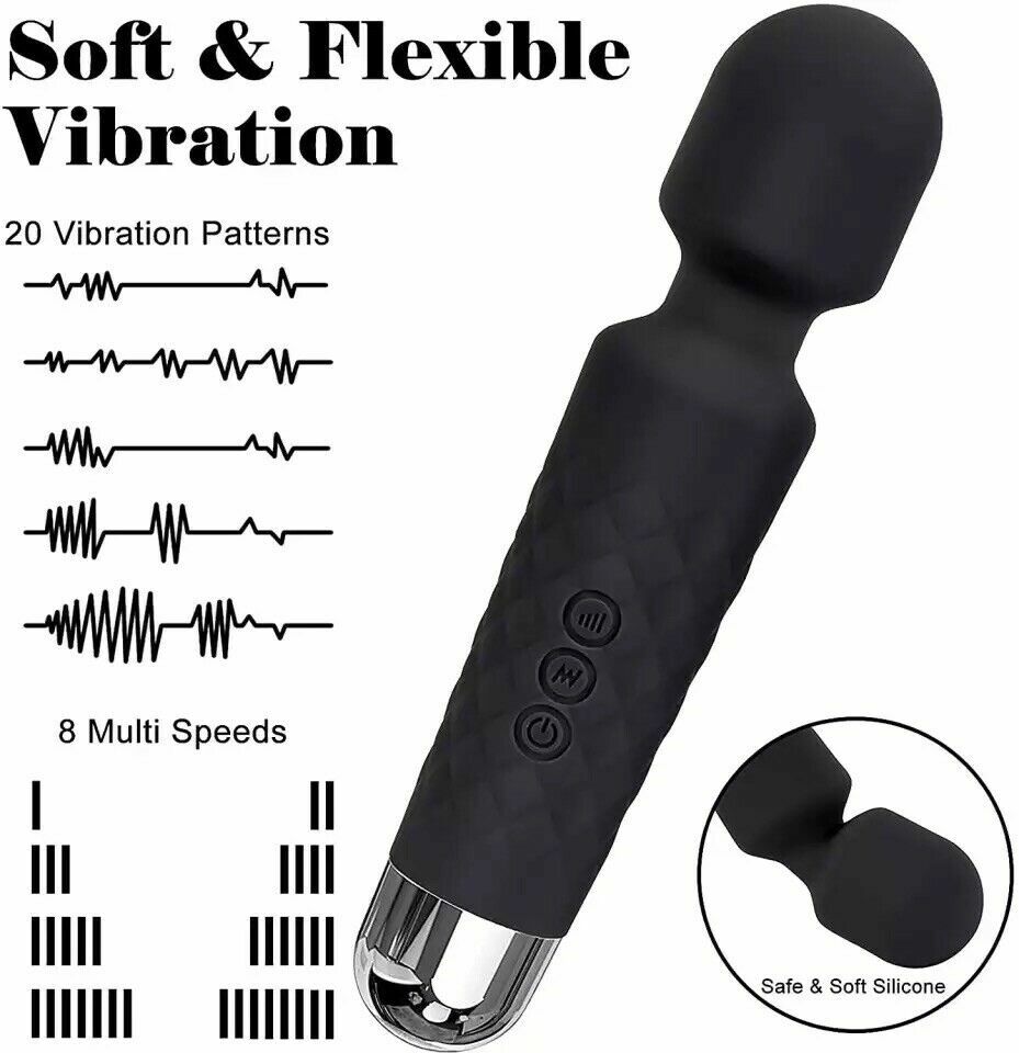 Mini Multi-Speed Magic Massager Wand Massage Powerful Full Body USB Rechargeable