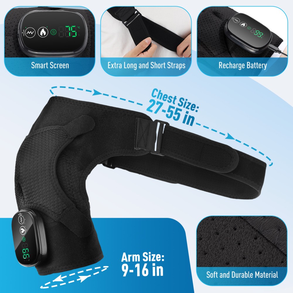 Electric Shoulder Heating Pad Cordless Heated Shoulder Wrap Shoulder Massager US