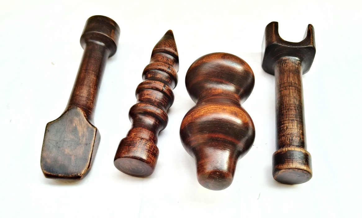 Set of 4 wooden massage tools roller knobber relaxing accupressure therapy