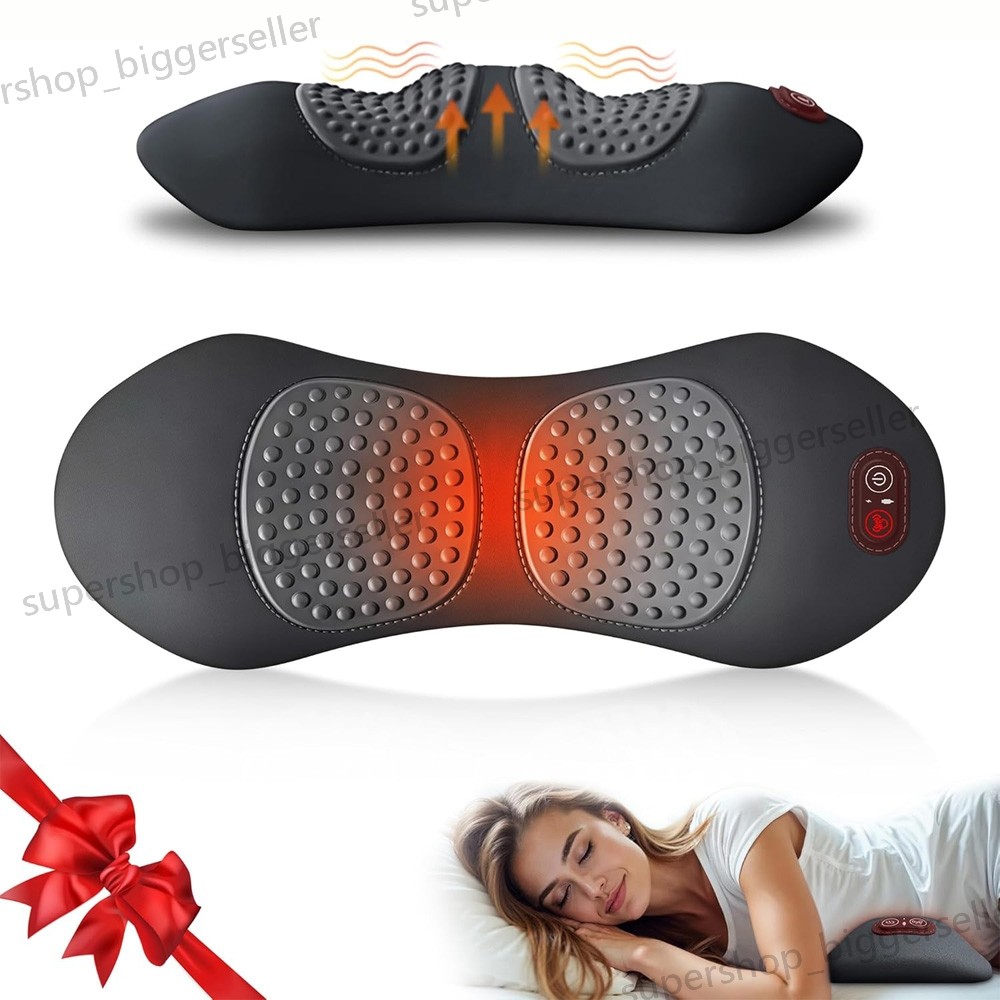 3 in 1 Electric Lumbar Support Pillow Back Massager with Heat Back Massager New