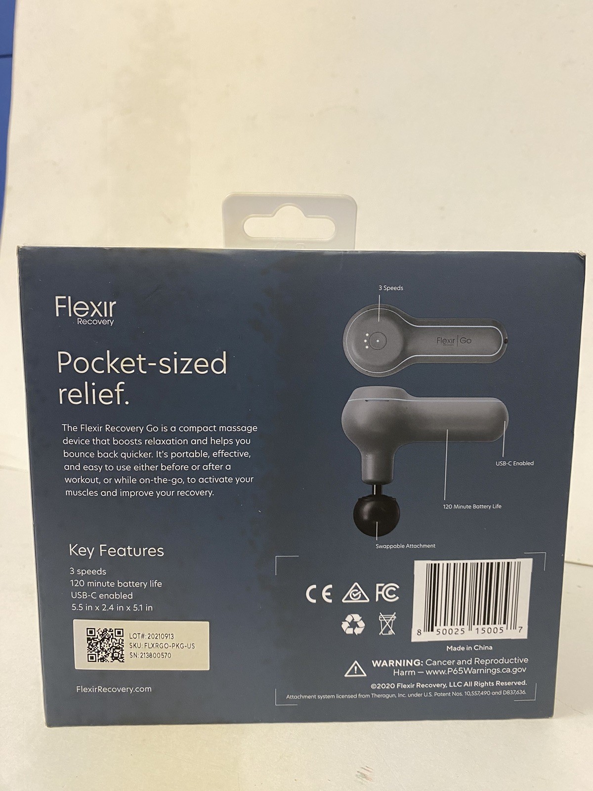 Flexir Recovery Go Muscle Massager Grey, BRAND NEW