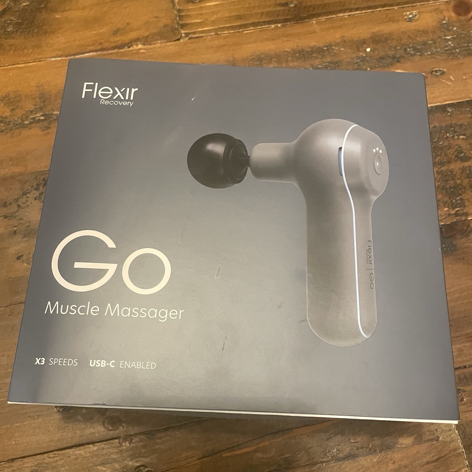 Flexir Recovery Go Muscle Massager Gray, New Open Box ! 3 Speeds Workout Gym
