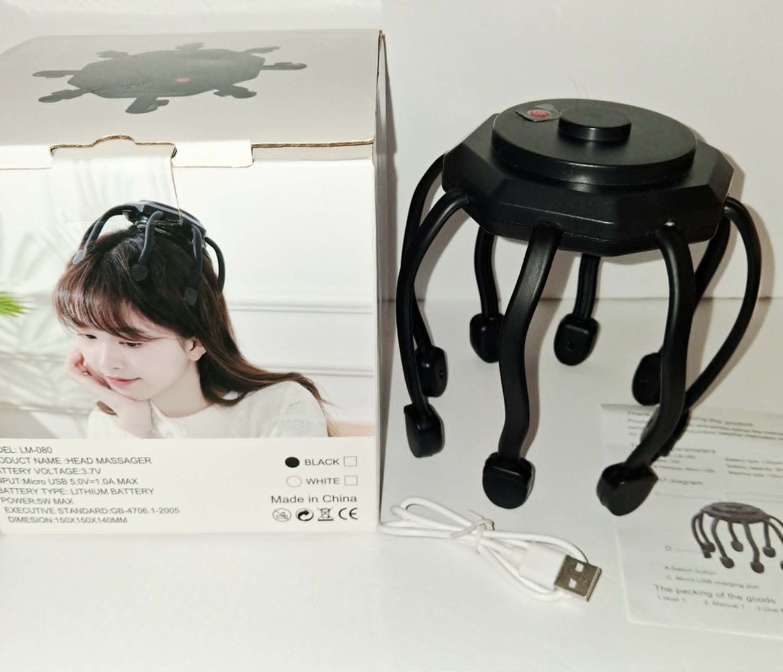 USB Electric Octopus Claw Scalp Massager Hands Free Therapeutic New