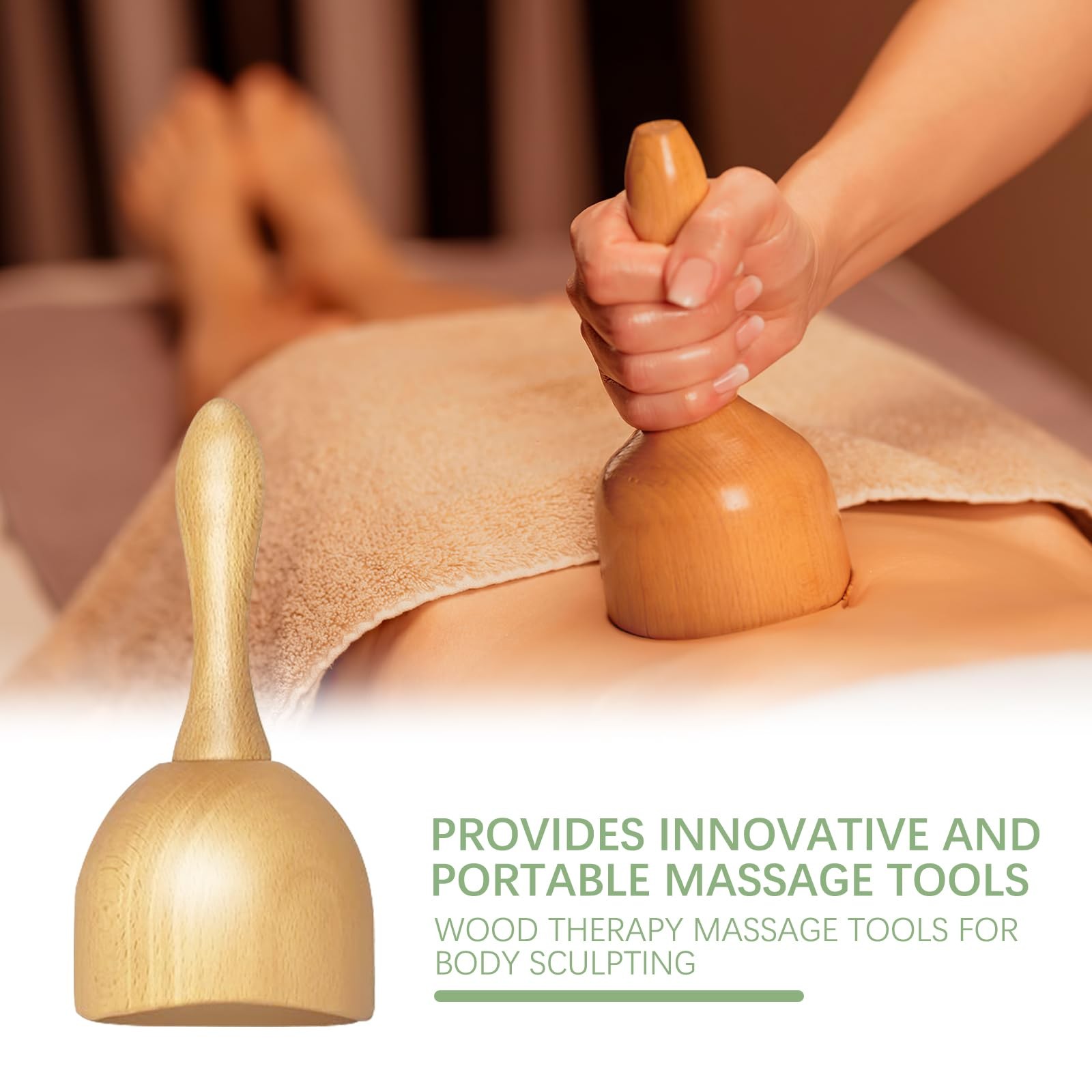 AICNLY 6Pcs Wood Therapy Massage Tools for Body Shaping, S,