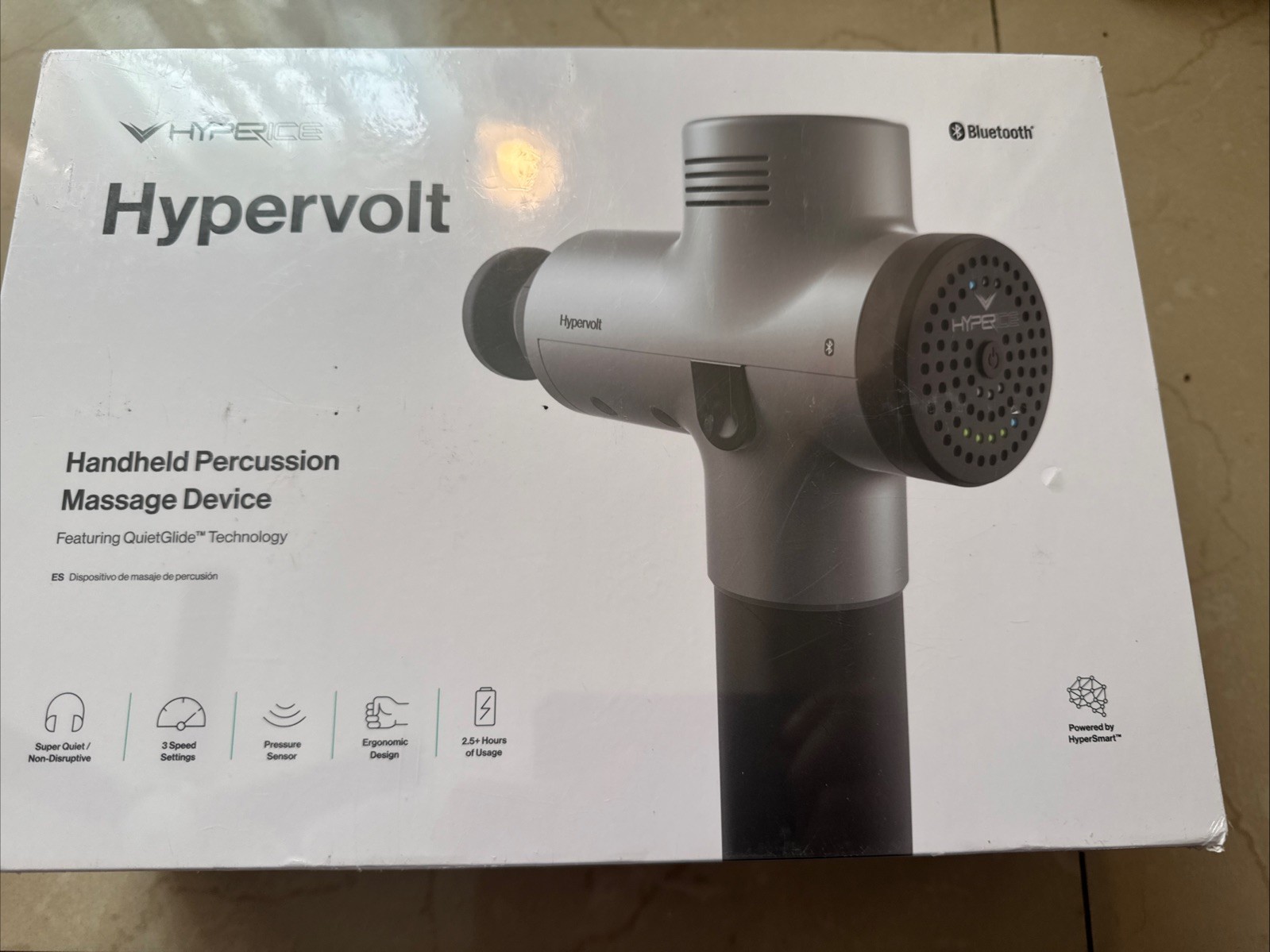 Hyperice Hypervolt Bluetooth Percussion Massage Device – Silver (53100 038-00)