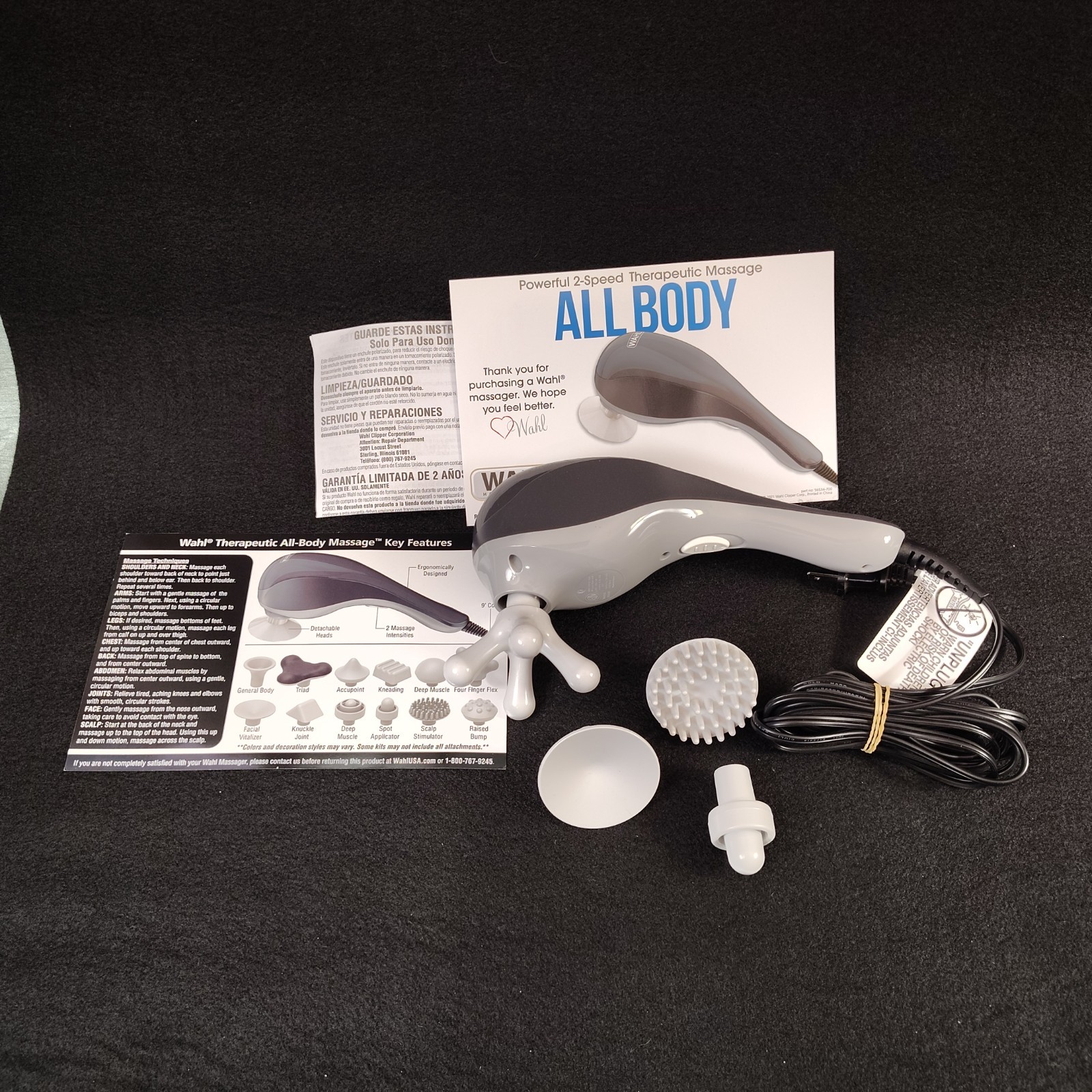 WAHL All Body Therapeutic 2-Speed Massager | 4 Heads | 4120-1801 Excellent Condi