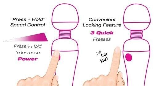 Palm Power Personal Wand Silicone Body Massager Fuschia – Super Strong