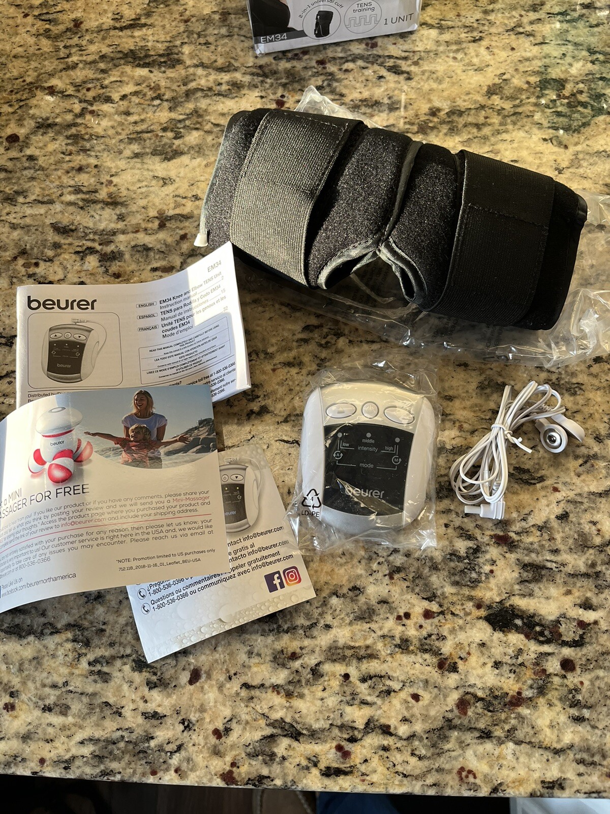 Beurer EM34 2-in-1 Knee & Elbow Tens Unit Electric Massager TML1010