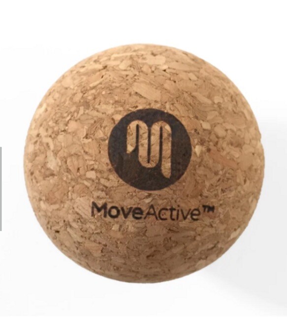 MoveActive High-Density Cork Yoga Massage Ball Fitness Fascia Ball NWT