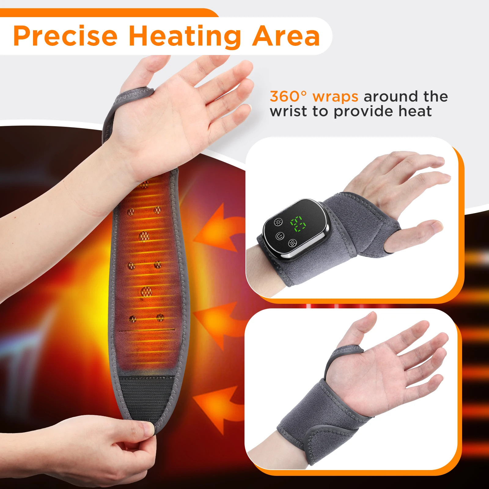 Electric Foot Ankle Massager 6 Heat Levels 3 Vibration Modes Pain Relief Relieve