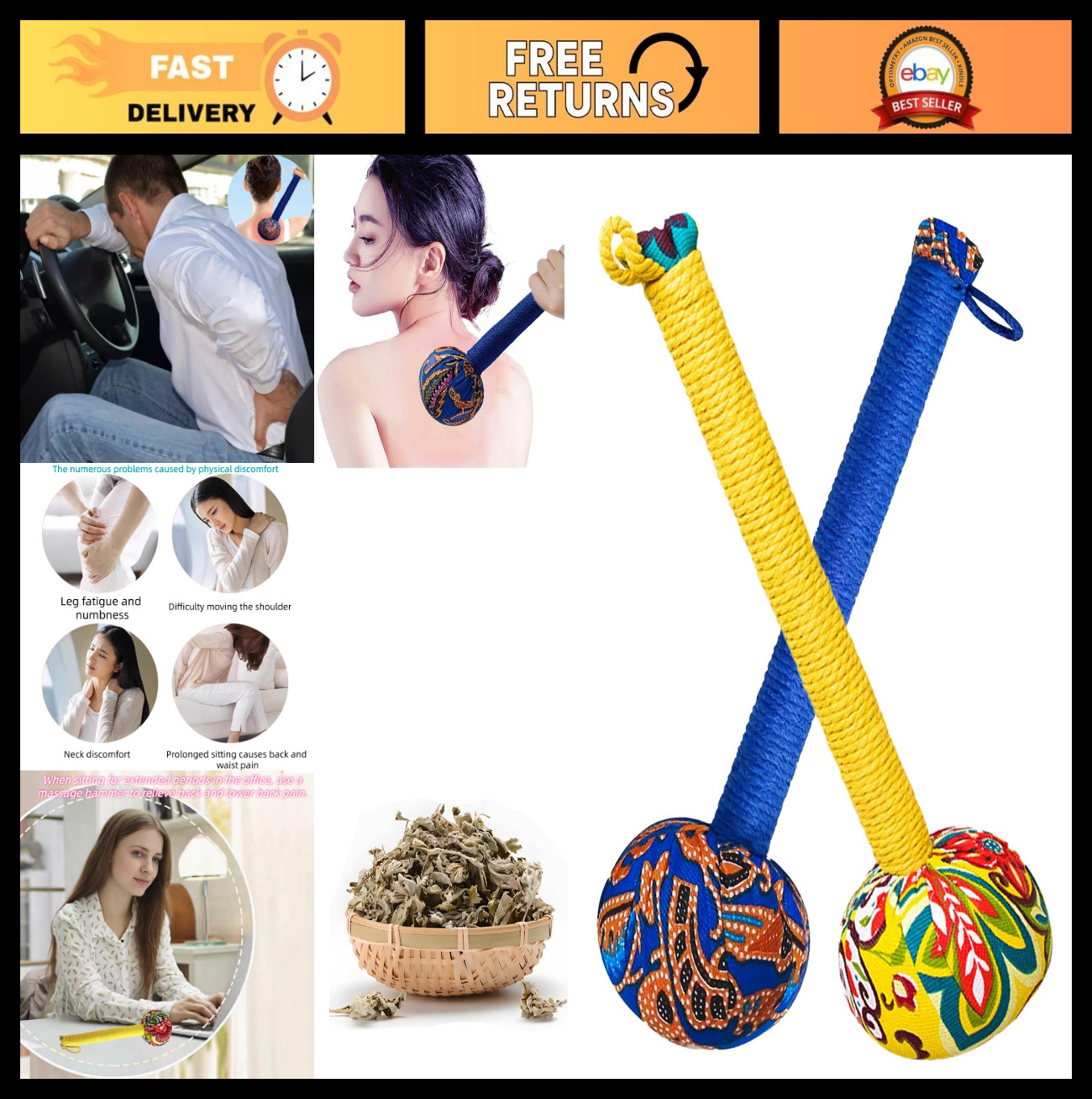 Manual Body Massage Hammer Tool for Back, Neck & Shoulder Relief | Eases Muscle