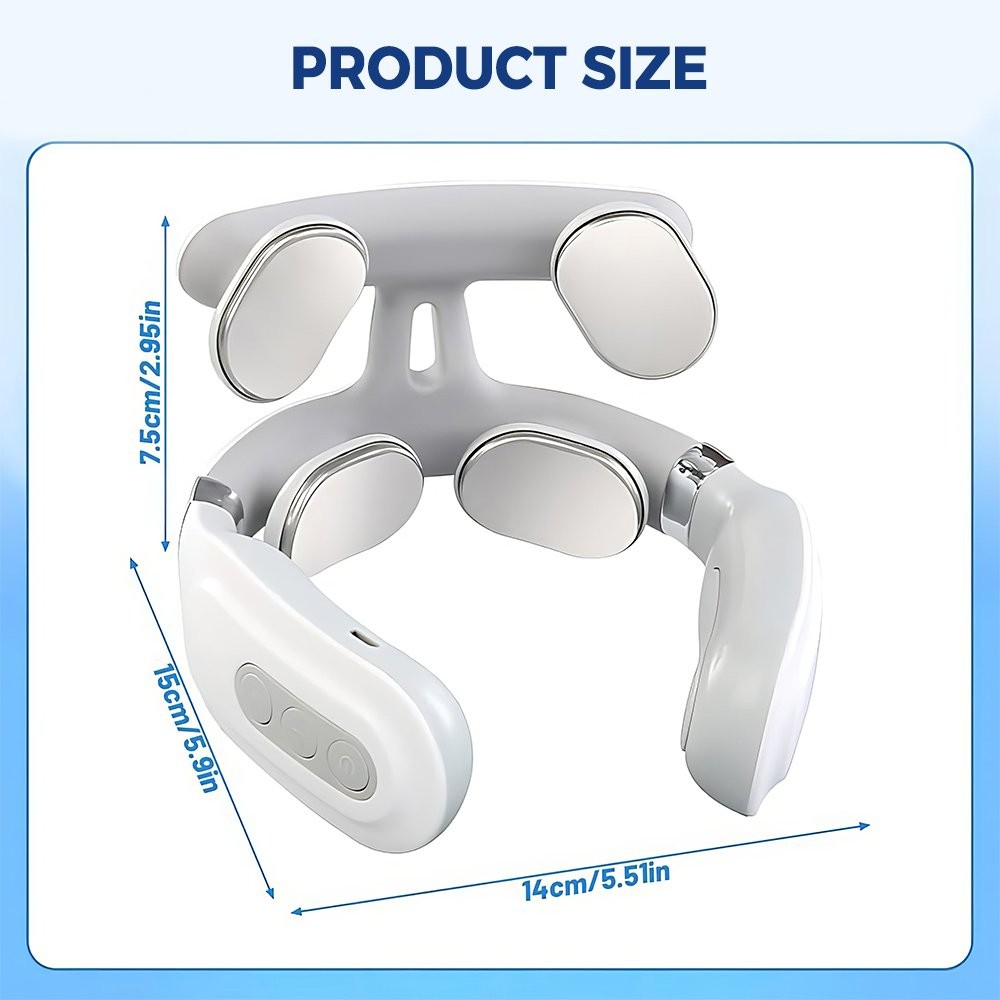 4-Heads Neck Shoulder Massager 6 modes 16 levels Cordless Cervical Relax & Heat