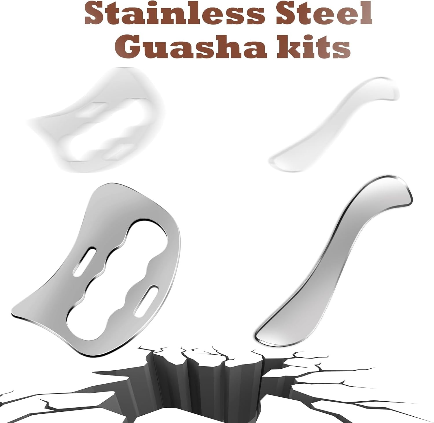 Stainless Steel Muscle Scraper Set – 2-in-1 Gua Sha Body Tools