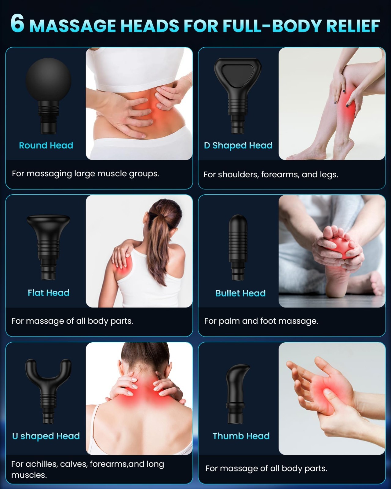 Deep Tissue Massage Gun – Handheld Percussion Massager for Pain Relief, 30 Speed
