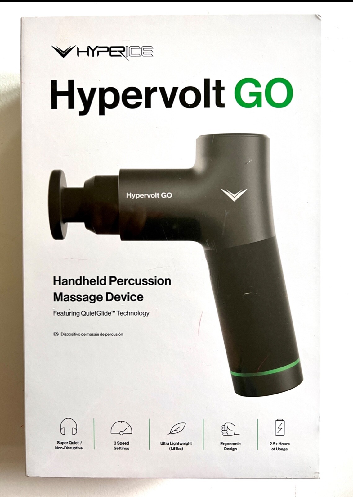 Hyperice Hypervolt Go 55000 001-00 11 in Handheld Percussion Massage Device